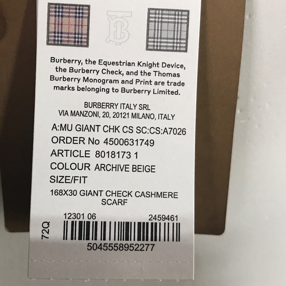 Burberry Check Cashmere Tassel Scarf, Size 66.1" x 11.8" - Archive Beige - Picture 11 of 13